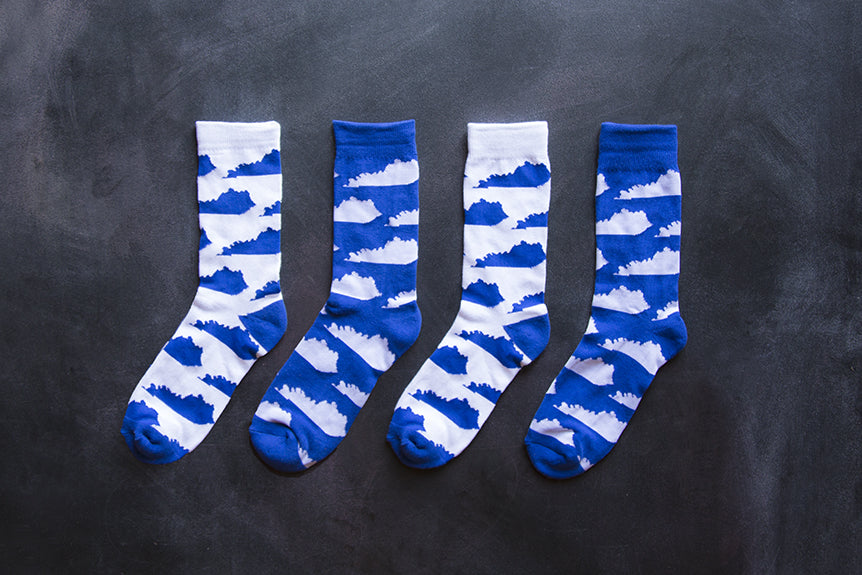 Blue &#038; White Kentucky Socks!