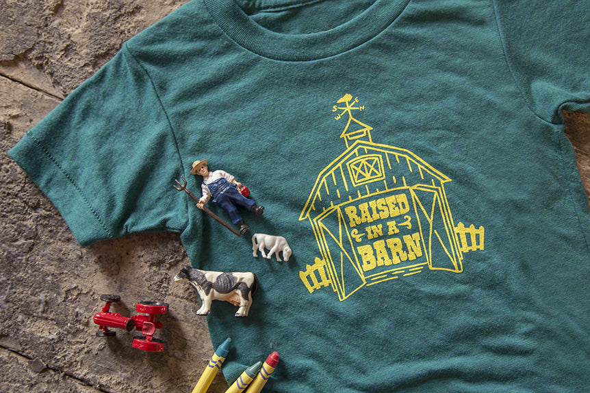 "Raised In A Barn" Kids Tees