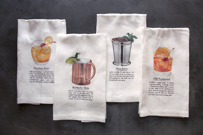 Bourbon Cocktail Tea Towels Are Back!