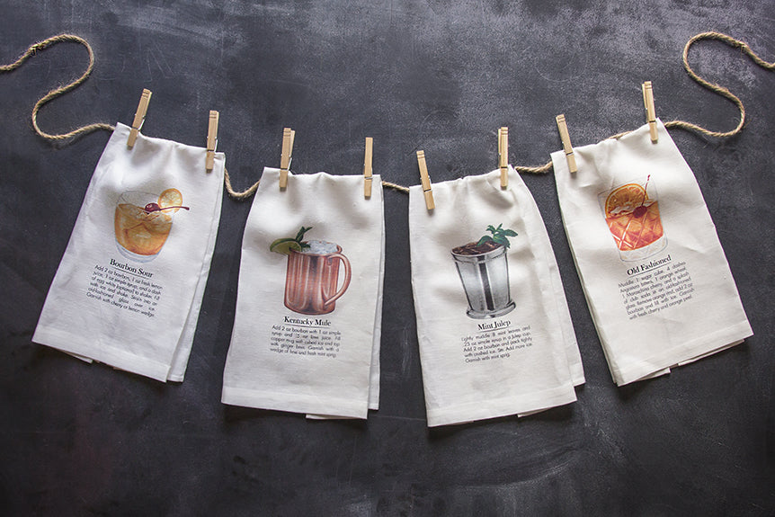 Bourbon Cocktail Tea Towels