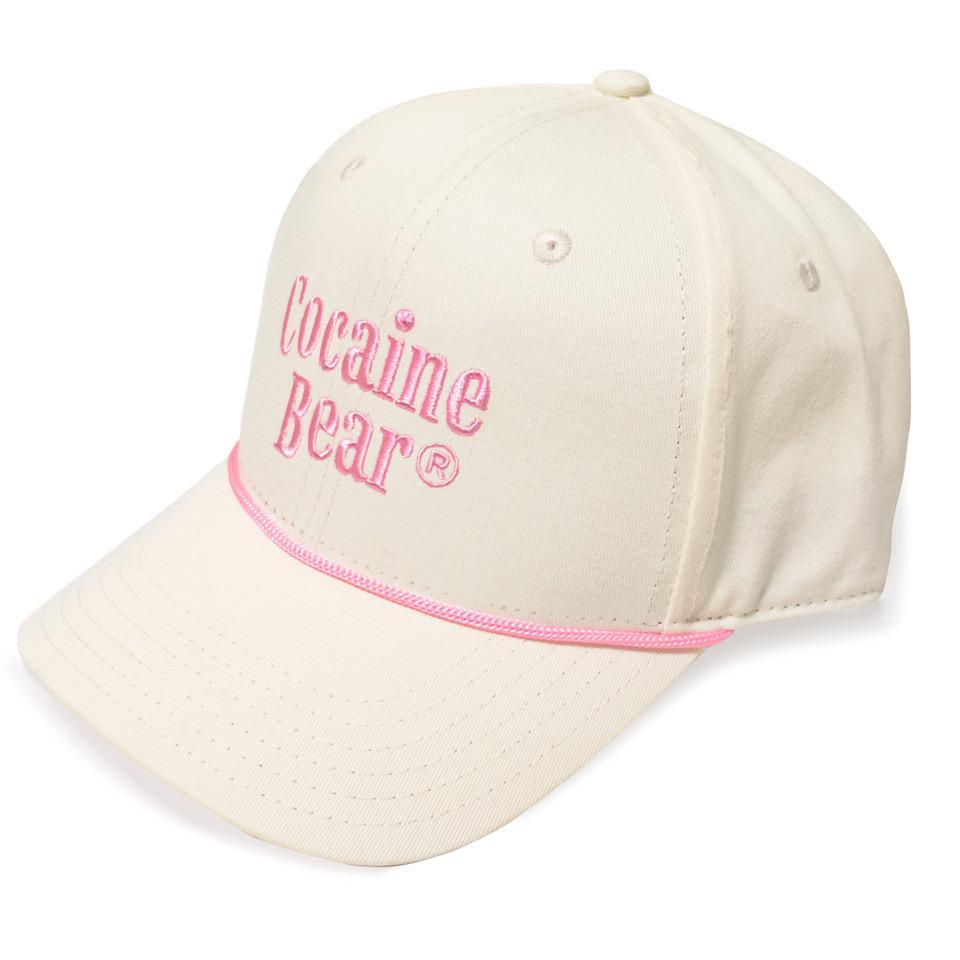 Cocaine Bear Trademark Hat (Cream/Pink)