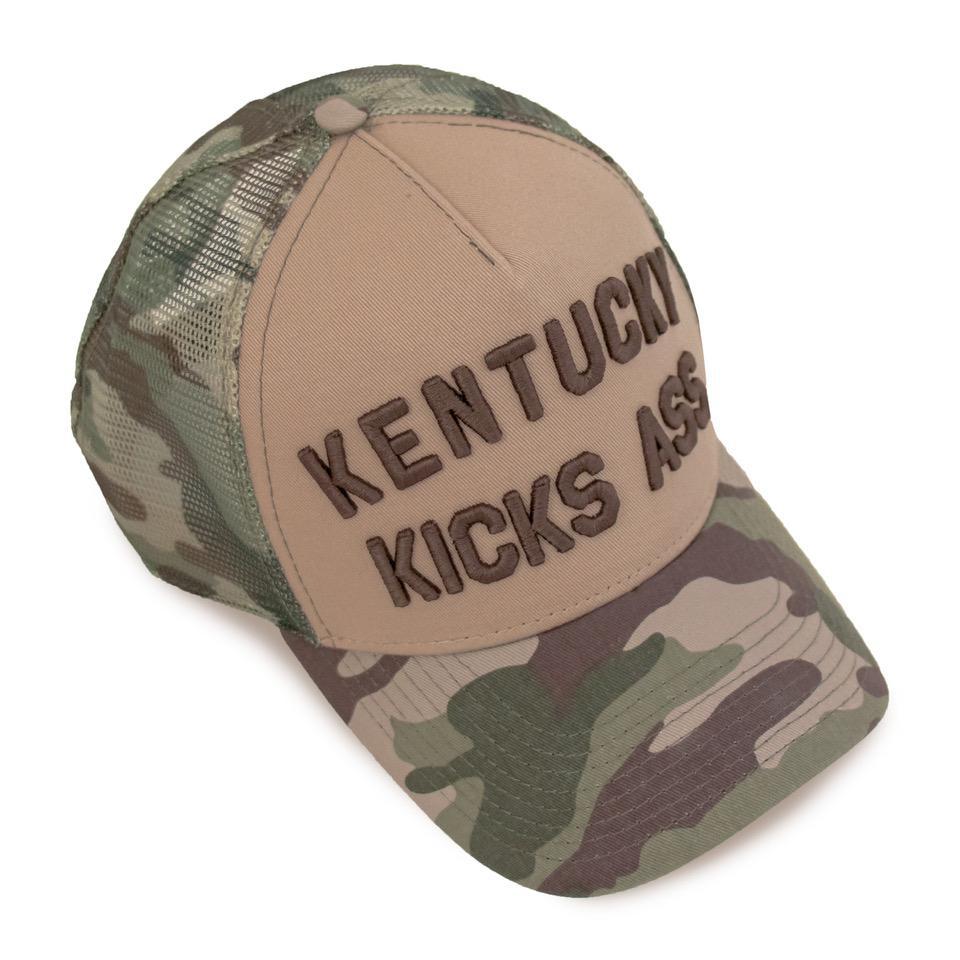 Kentucky Kicks Ass Trucker Hat (Camo) – KY for KY Store