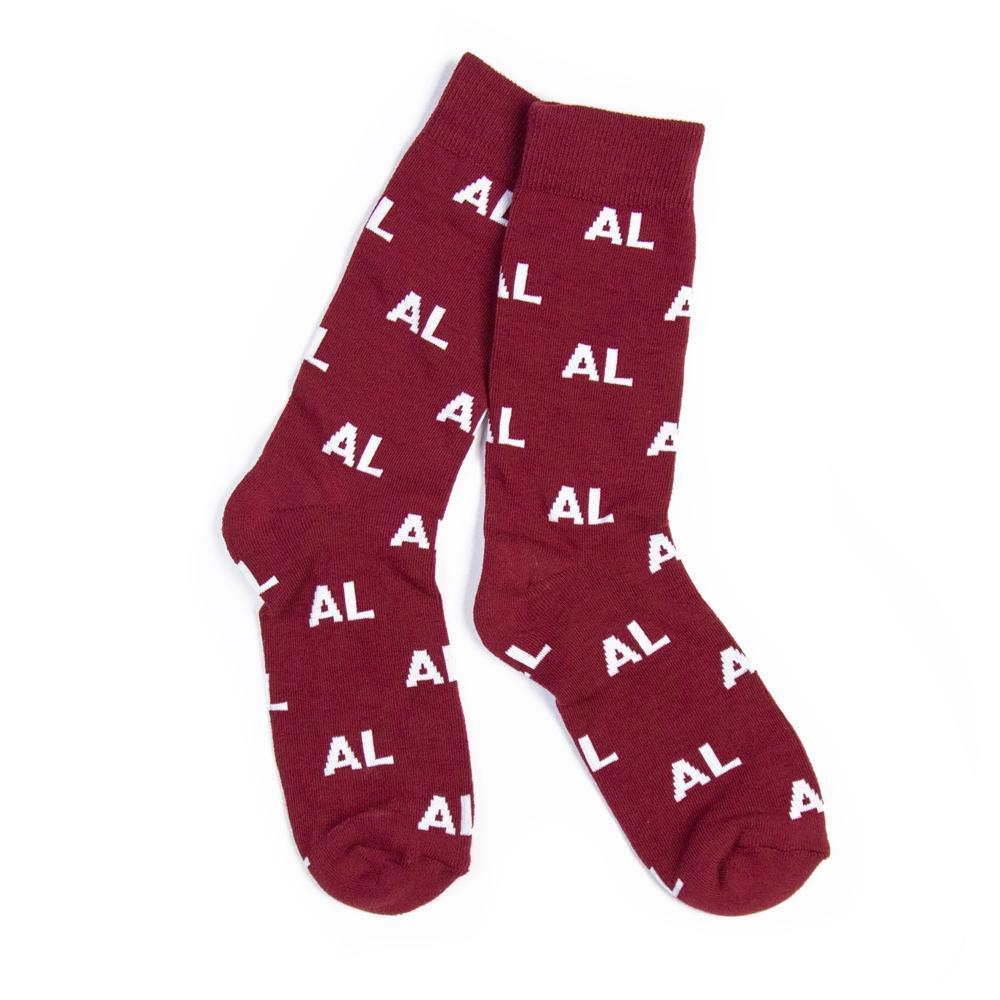 AL Letter Socks (Crimson and White)