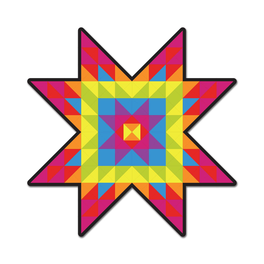 Rainbow Barn Quilt Sticker