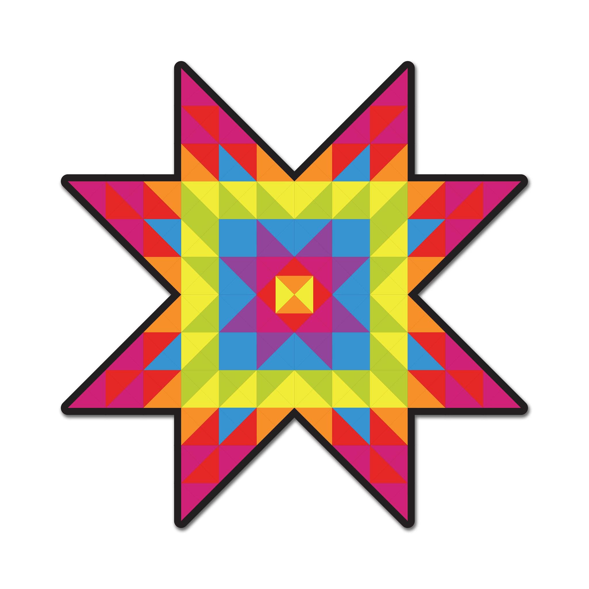 Rainbow Barn Quilt Sticker