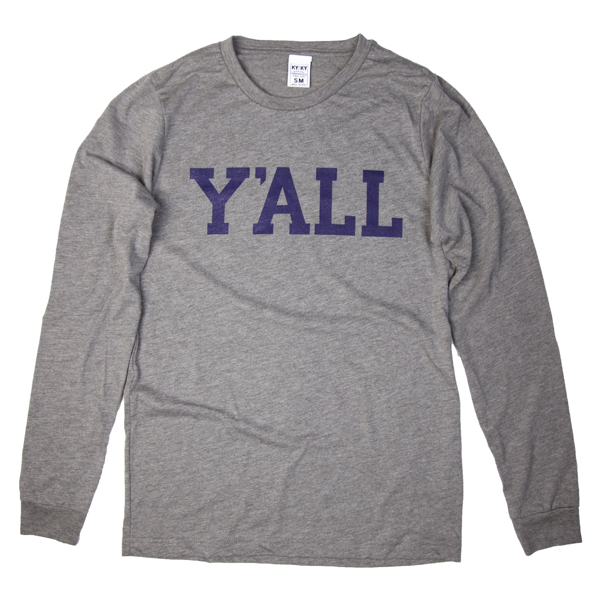 Long Sleeve Y'ALL Shirt (Grey)-Long Sleeve Shirt-KY for KY Store