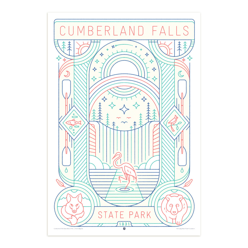 Cumberland Falls State Park Poster by Harold Apples-Prints-KY for KY Store