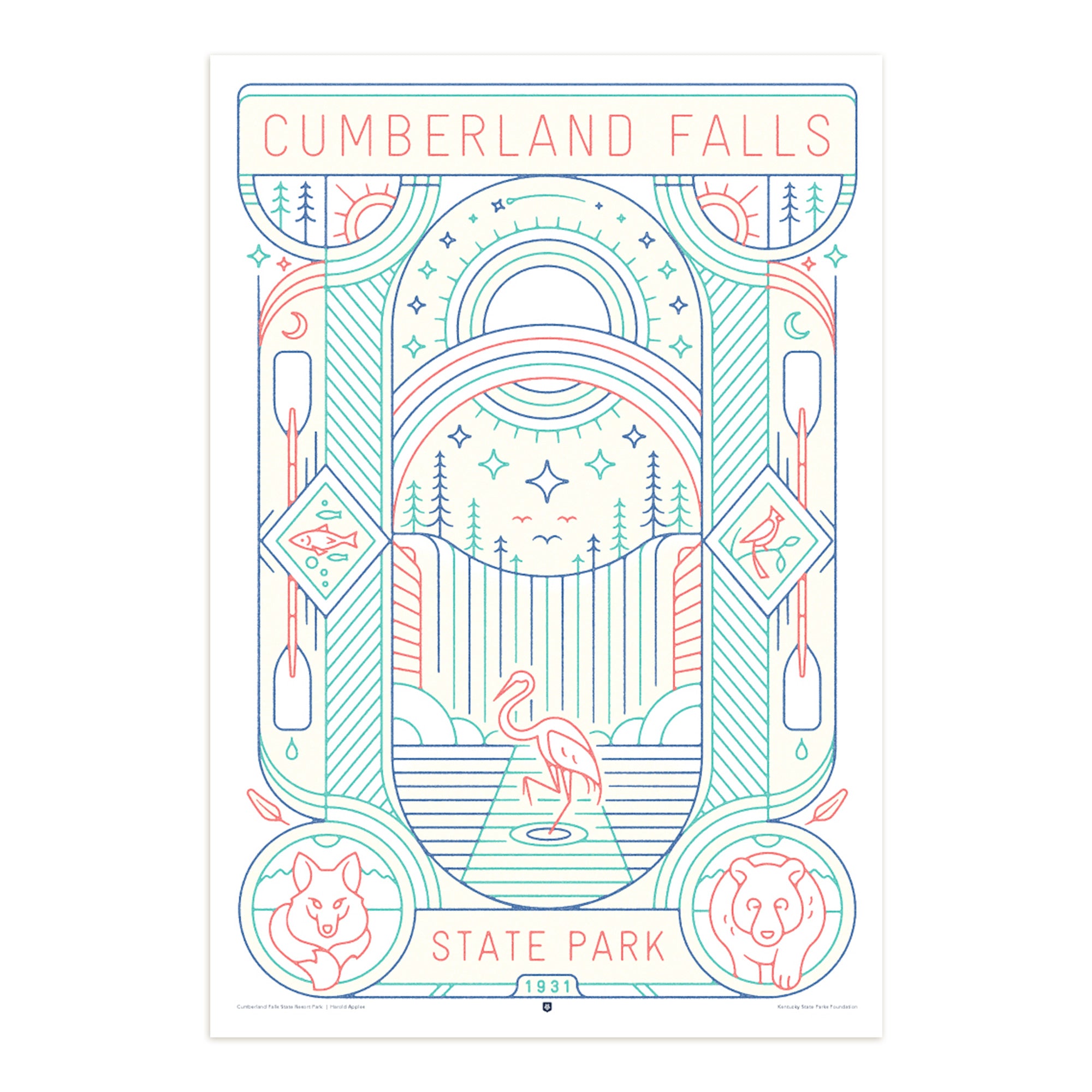 Cumberland Falls State Park Poster by Harold Apples-Prints-KY for KY Store