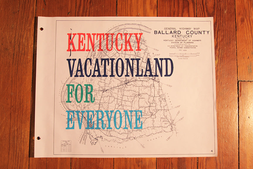 "Kentucky Vacationland For Everyone" Vintage Map Prints