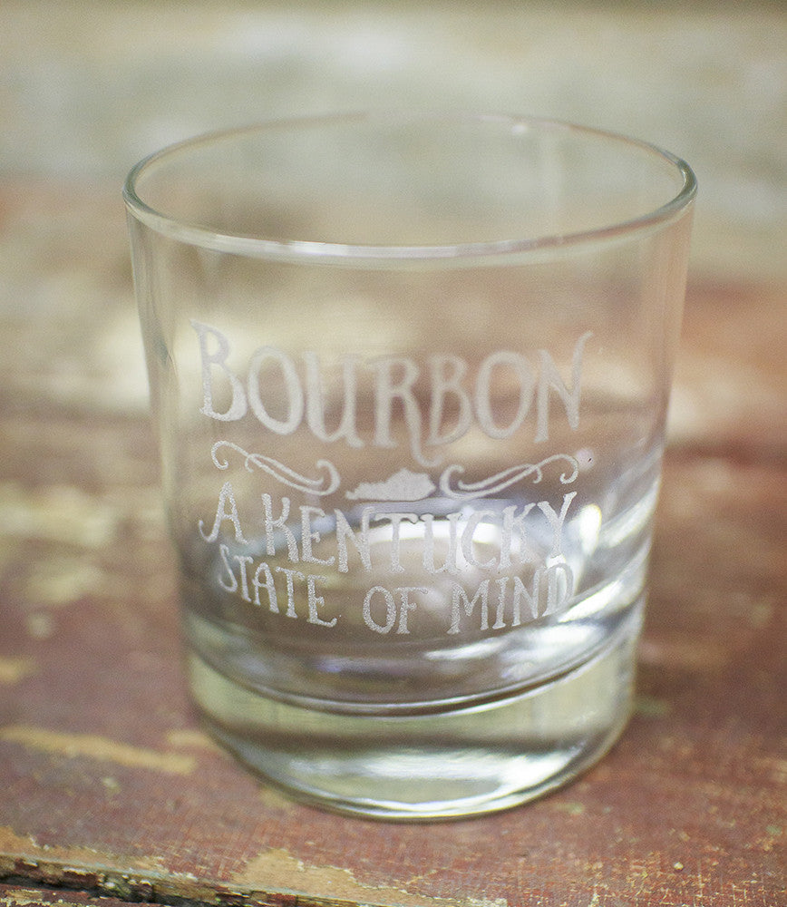 "Bourbon: A Kentucky State Of Mind" Glasses by Cricket Press