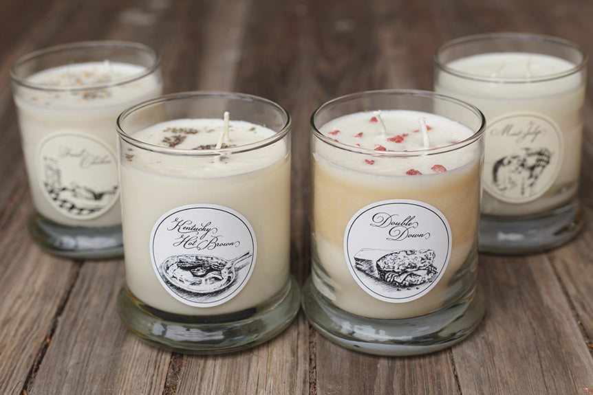 Scents Of The Commonwealth: Double Down, Hot Brown, Mint Julep and Fried Chicken Candles!