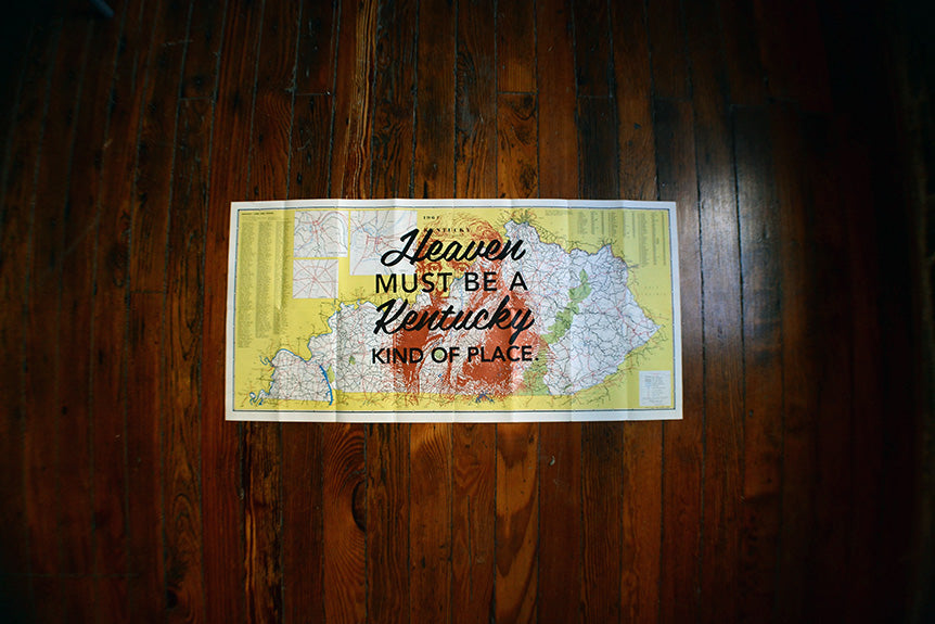 "Heaven Must Be A Kentucky Kind Of Place" Vintage Map Prints
