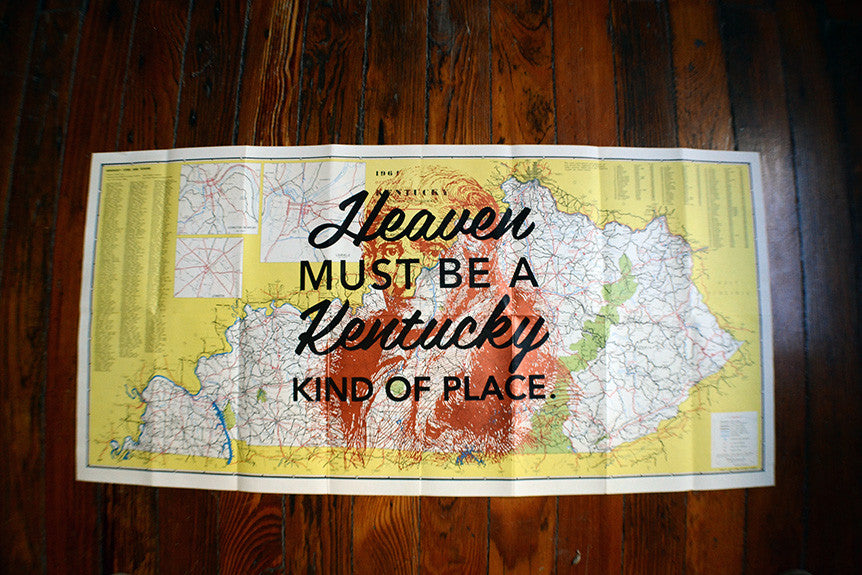 Heaven Must Be a Kentucky Kind of Place Vintage Maps