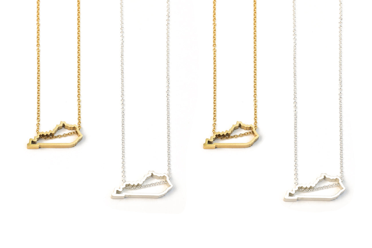 Silver & Gold Kentucky Necklaces By Meg C