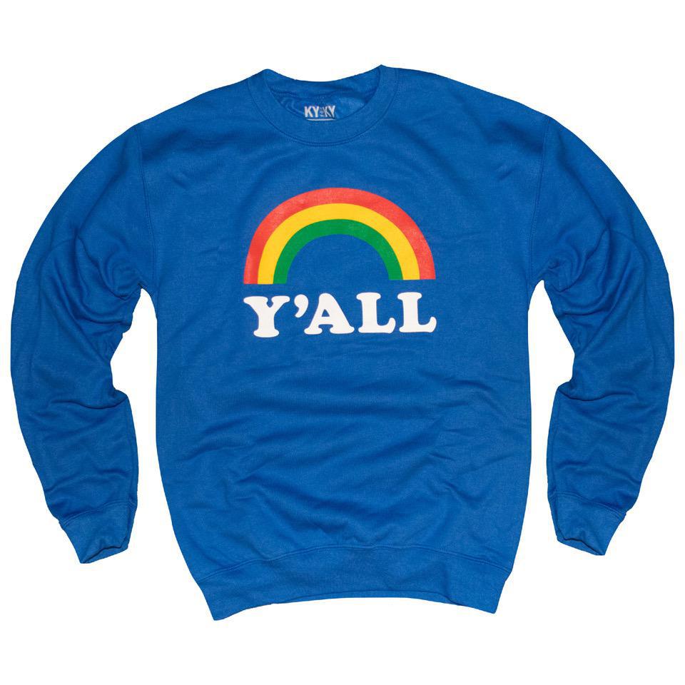 Y'all Rainbow Sweatshirt (Blue)