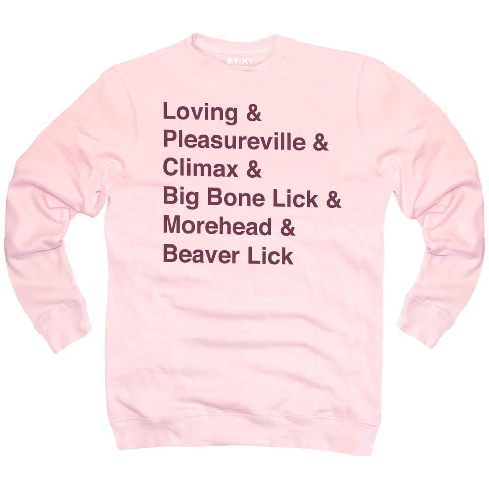 Sexy Kentucky Cities Sweatshirt (Pink)