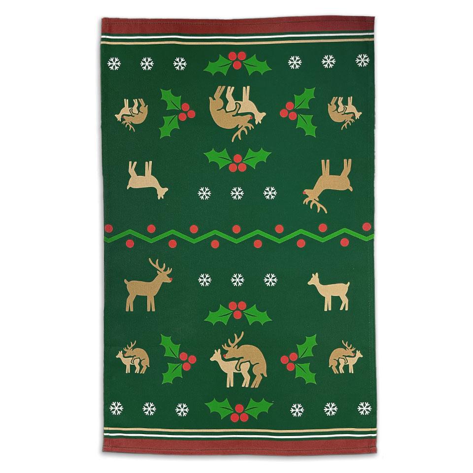 Reindeer Humping Tea Towel