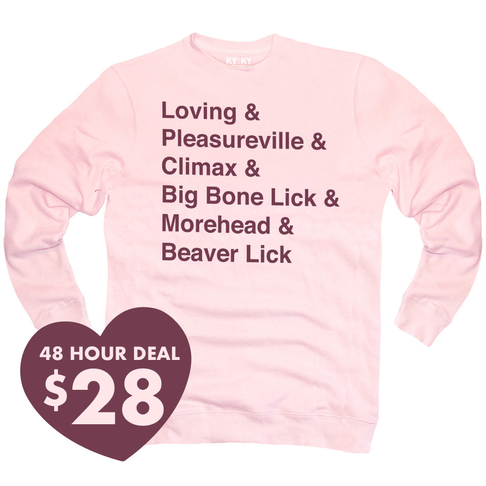 Sexy Kentucky Cities Sweatshirt (Pink)