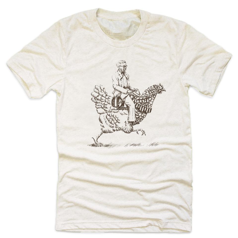 Colonel Sanders Riding A Chicken T-Shirt (Oatmeal)