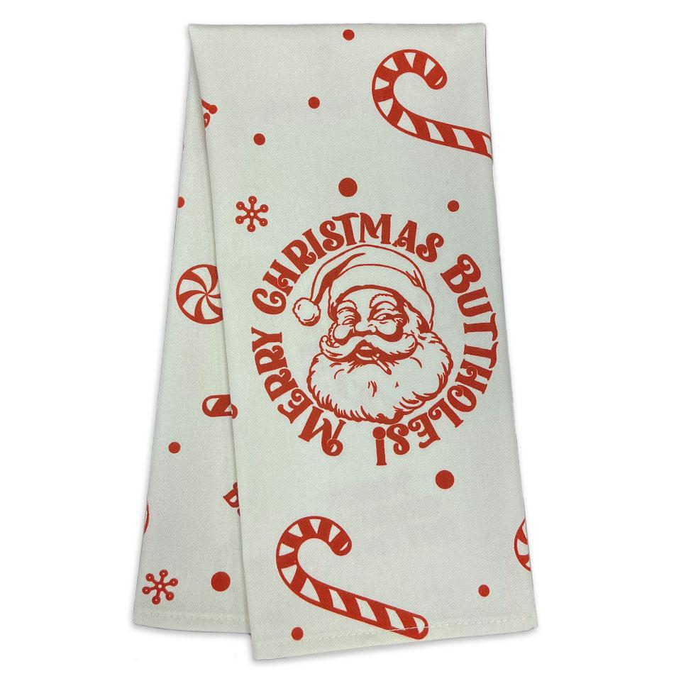 Merry Christmas Buttholes! Tea Towel