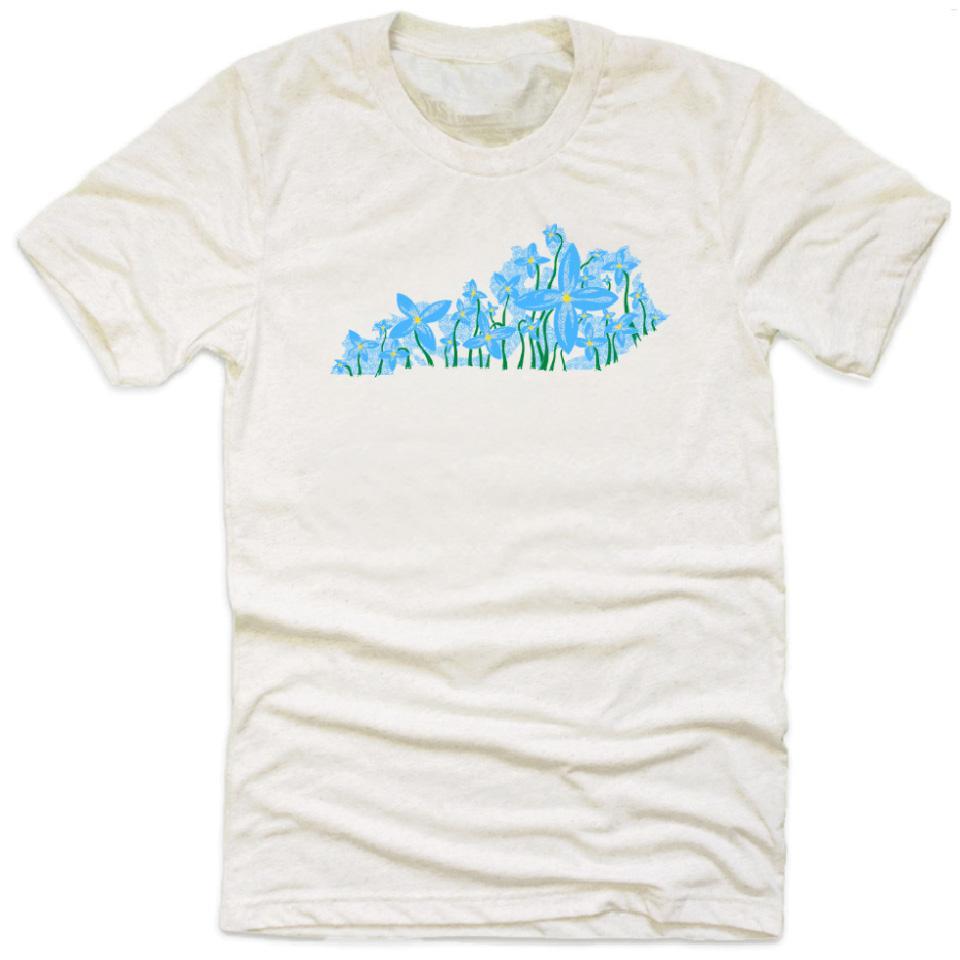 Blue Flower KY Shape T-Shirt