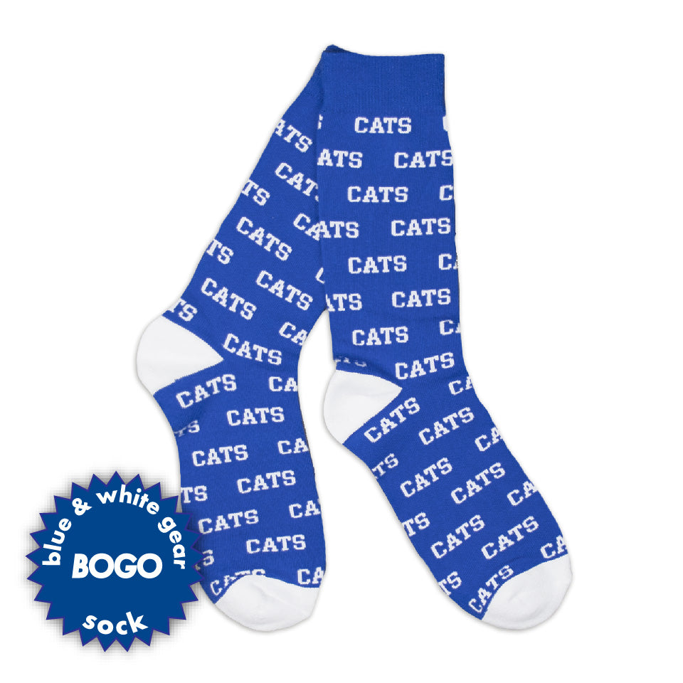 CATS Socks (Blue and White)