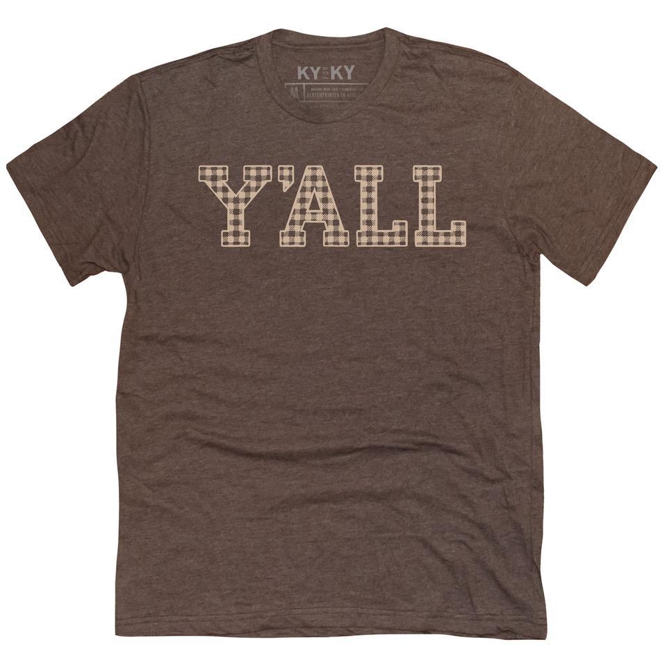 Plaid Y'ALL T-Shirt (Espresso)