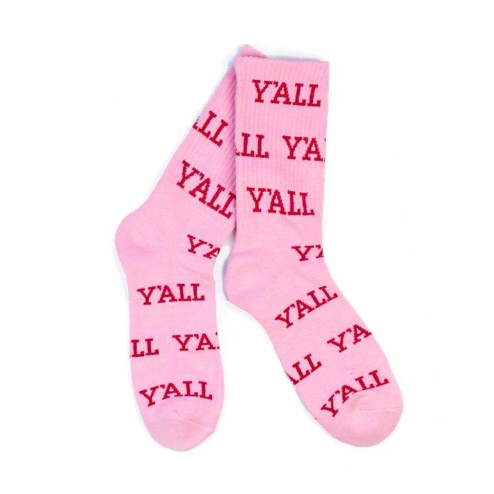 Y'ALL Socks (Pink)-Socks-KY for KY Store
