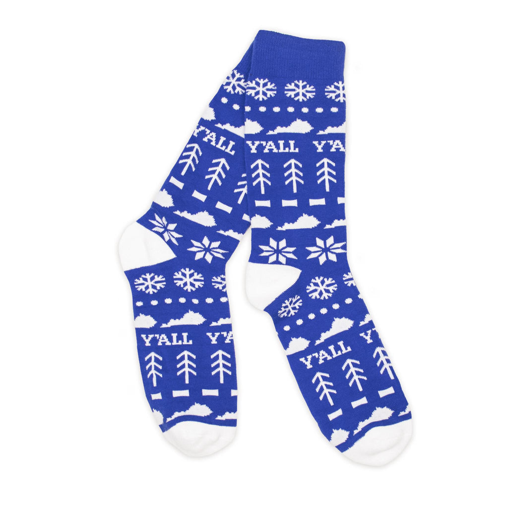 KY Christmas Sweater Socks (Blue)-Socks-KY for KY Store