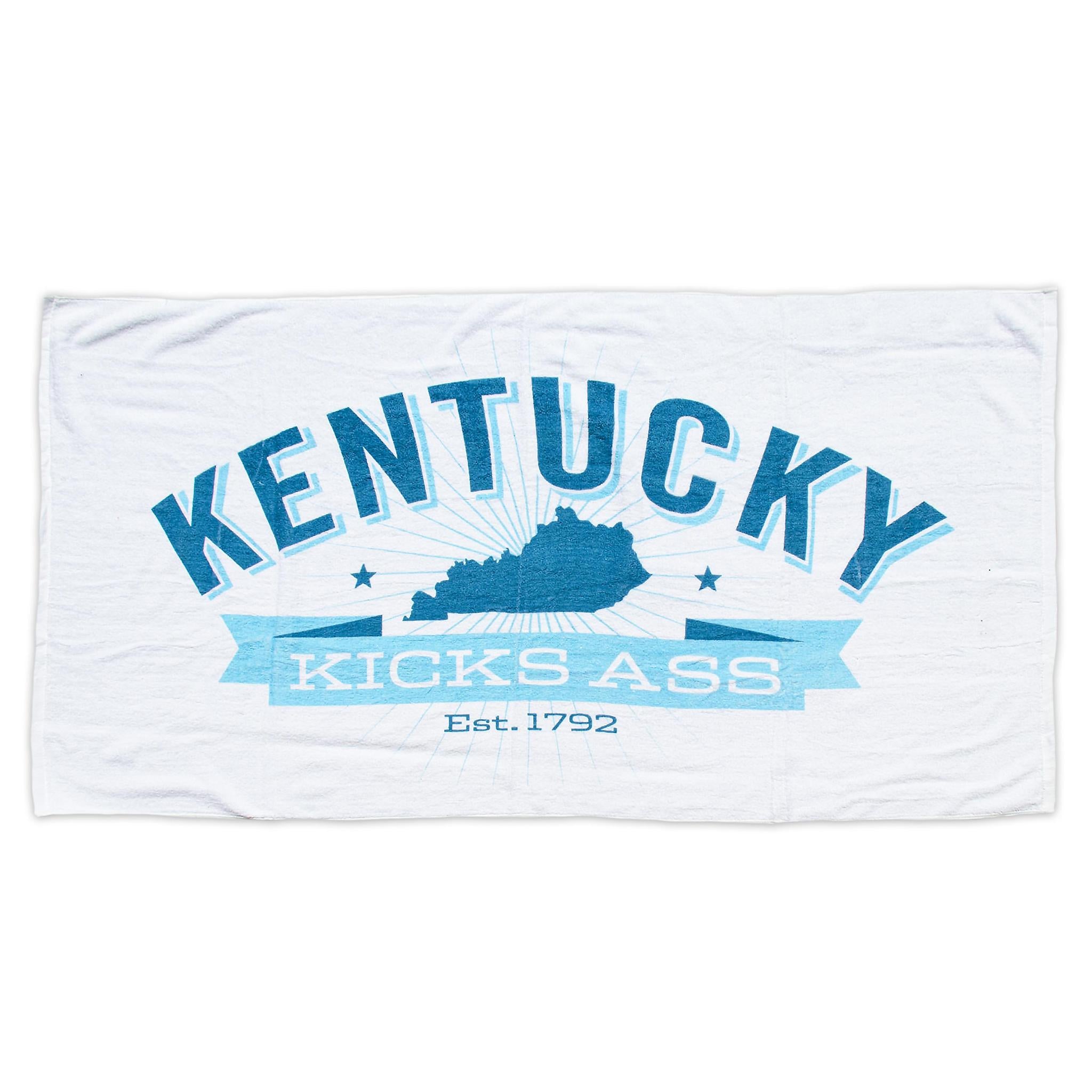 Kentucky Kicks Ass Beach Towel-Odds and Ends-KY for KY Store