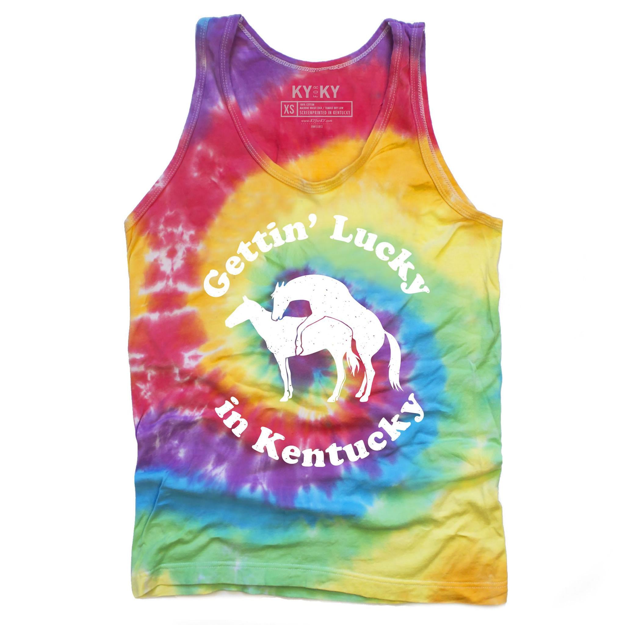 Tie-Dye Gettin' Lucky In Kentucky Tank Top