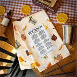 Classic Bourbon Cocktails Tea Towel