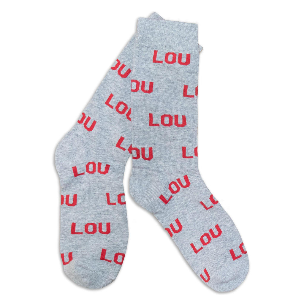 New LOU Socks (Grey and Red)-Socks-KY for KY Store