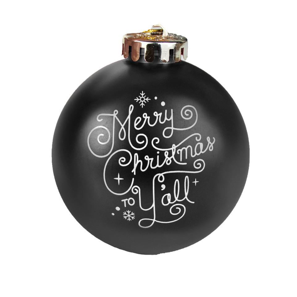 Merry Christmas to Y'all Ornament (Black)