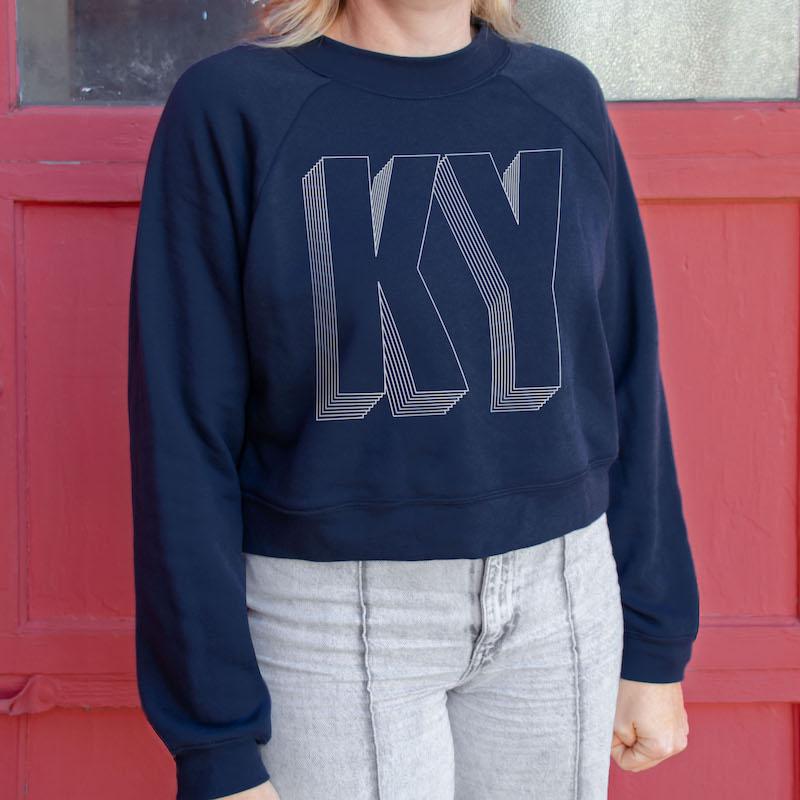 Cropped KY Sweatshirt (Navy)