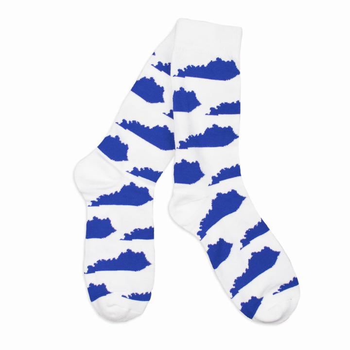KY Shape Socks (White and Blue)-Socks-KY for KY Store