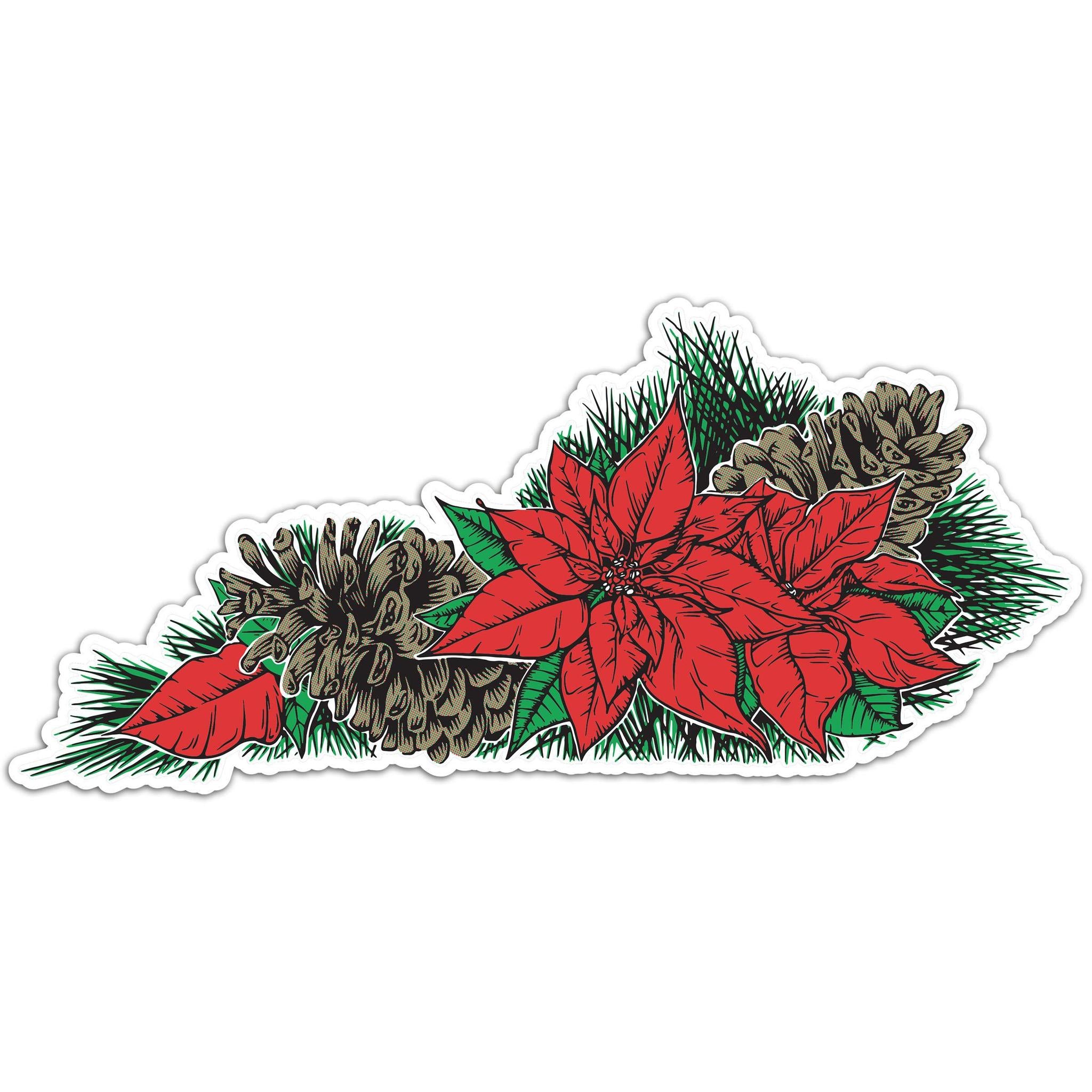 Poinsettia KY Sticker-Stickers-KY for KY Store