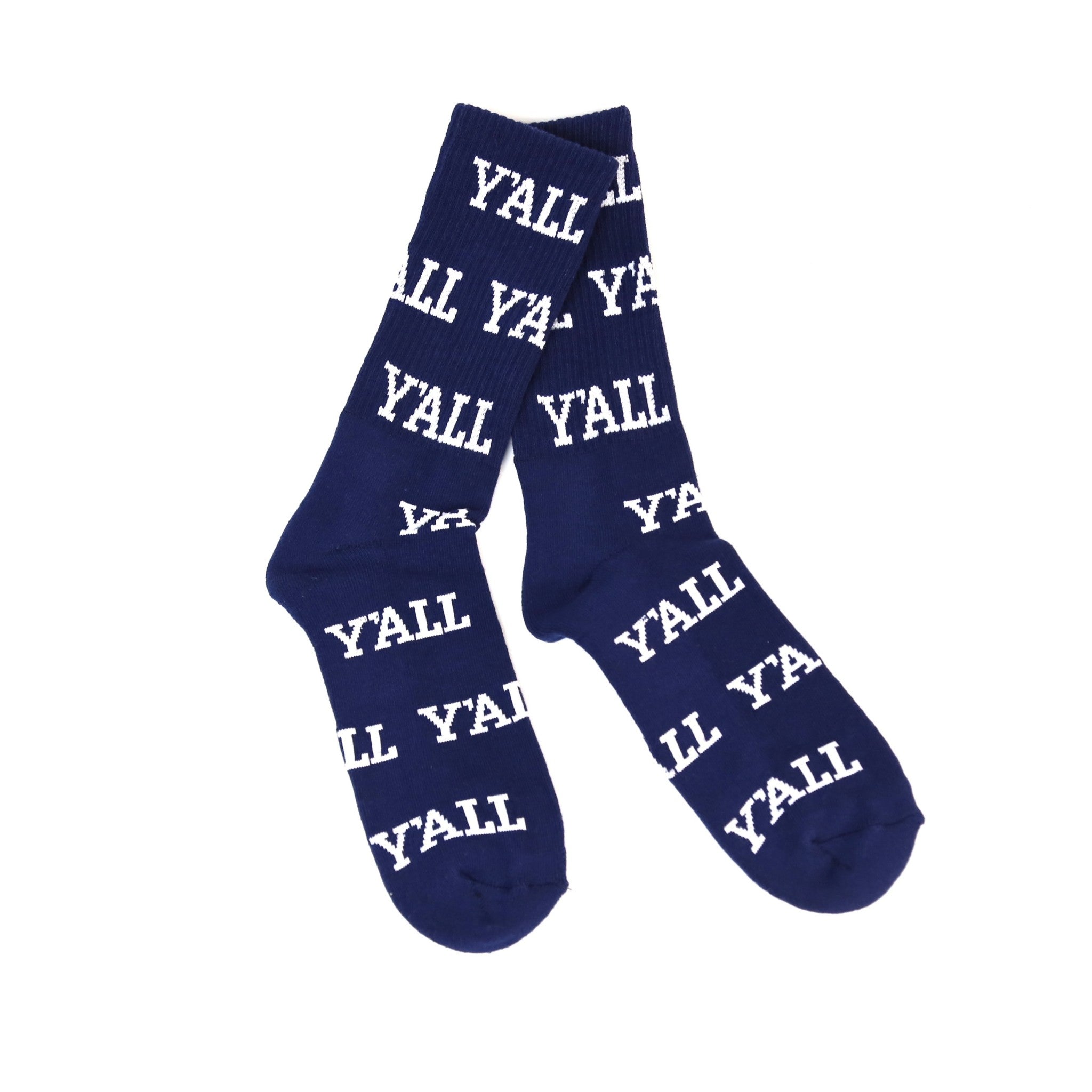 Y'ALL Socks (Navy and White)-Socks-KY for KY Store