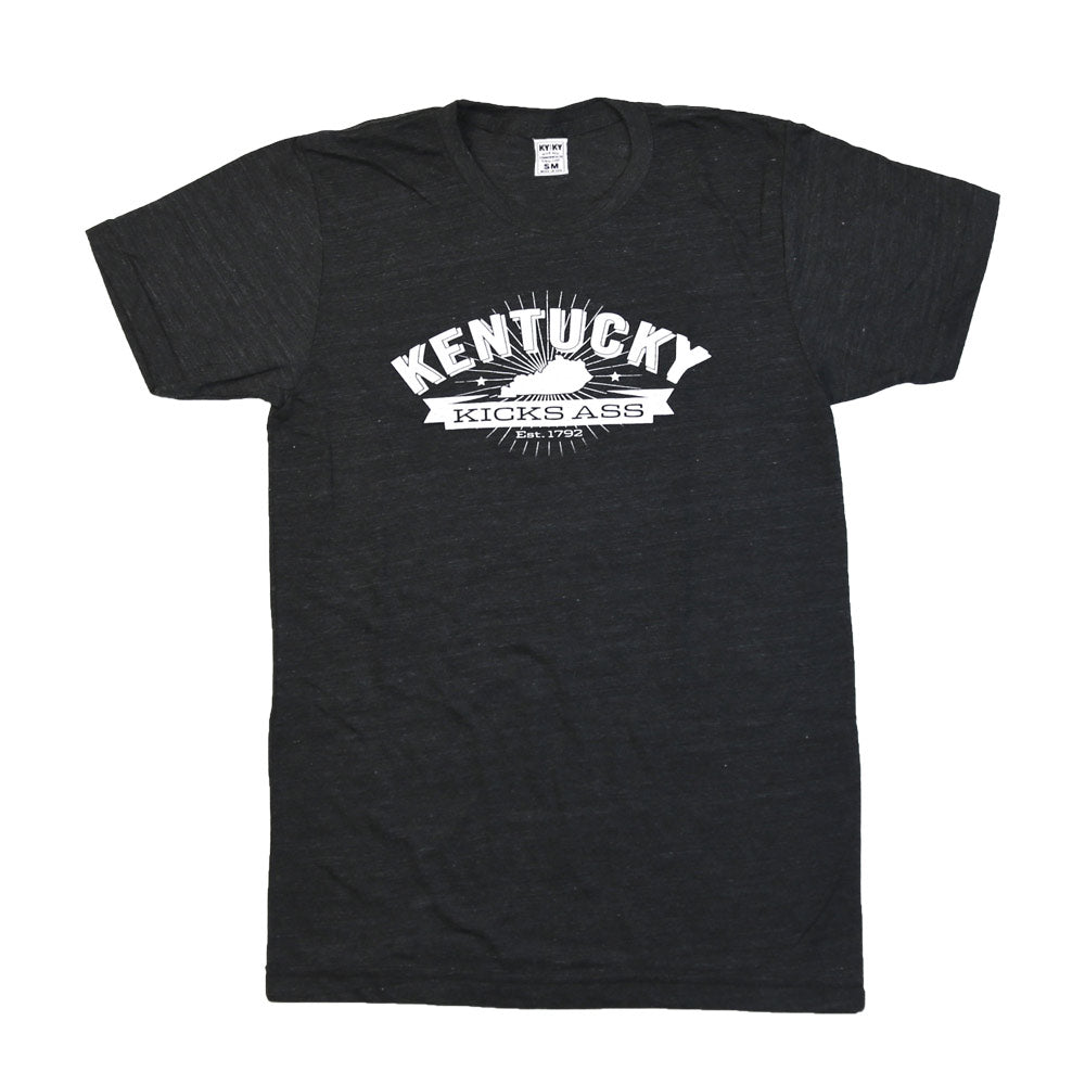 Kentucky Kicks Ass Logo T-Shirt (Black)-T-Shirt-KY for KY Store