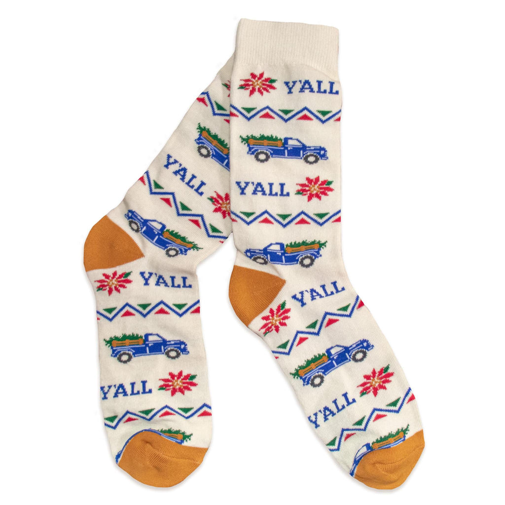 Y'alliday Truck Socks (Beige)-Socks-KY for KY Store