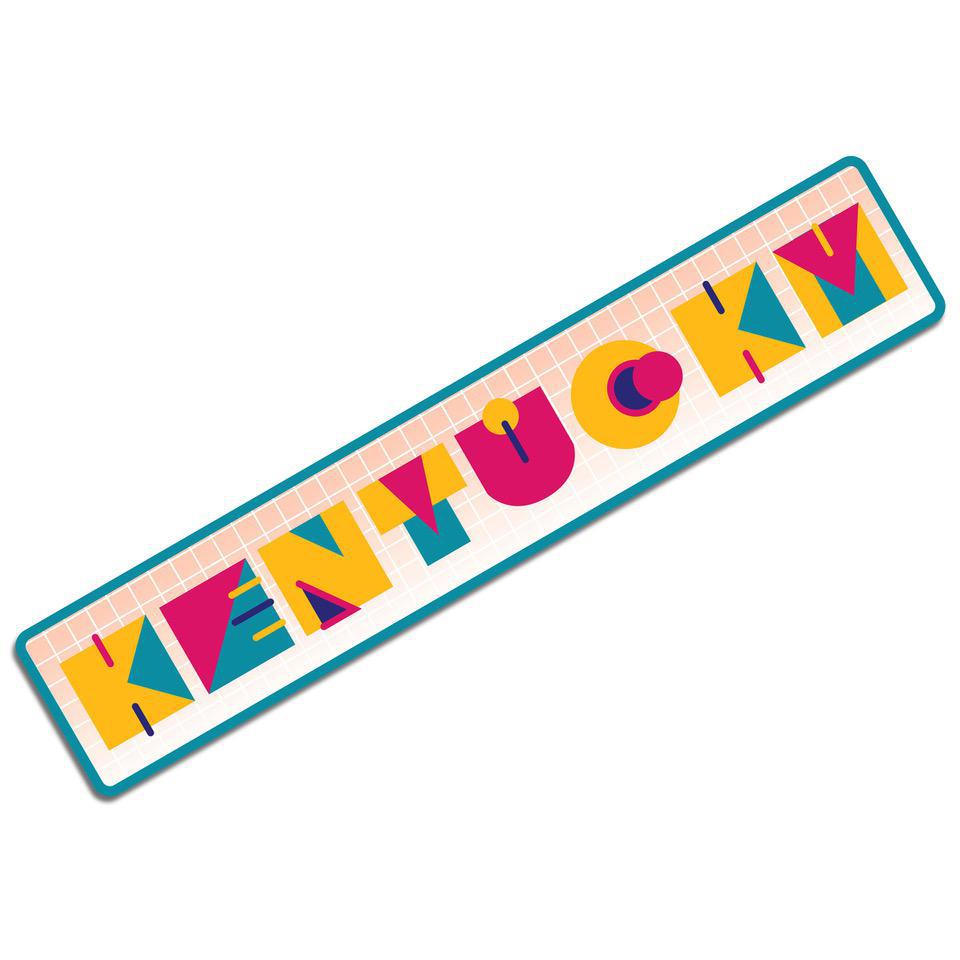 Retro Shapes Kentucky Sticker
