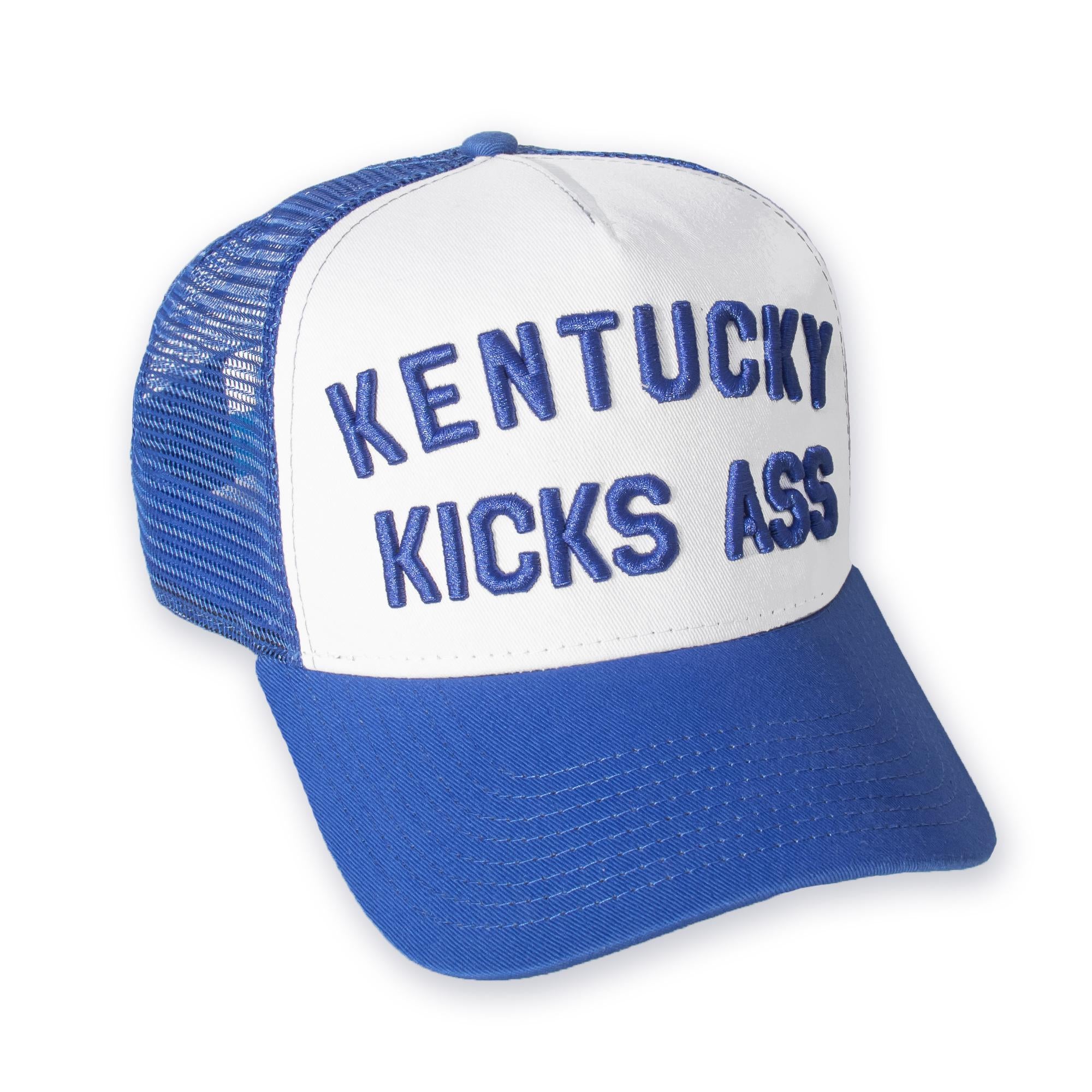 Kentucky Kicks Ass Trucker Hat (Royal)