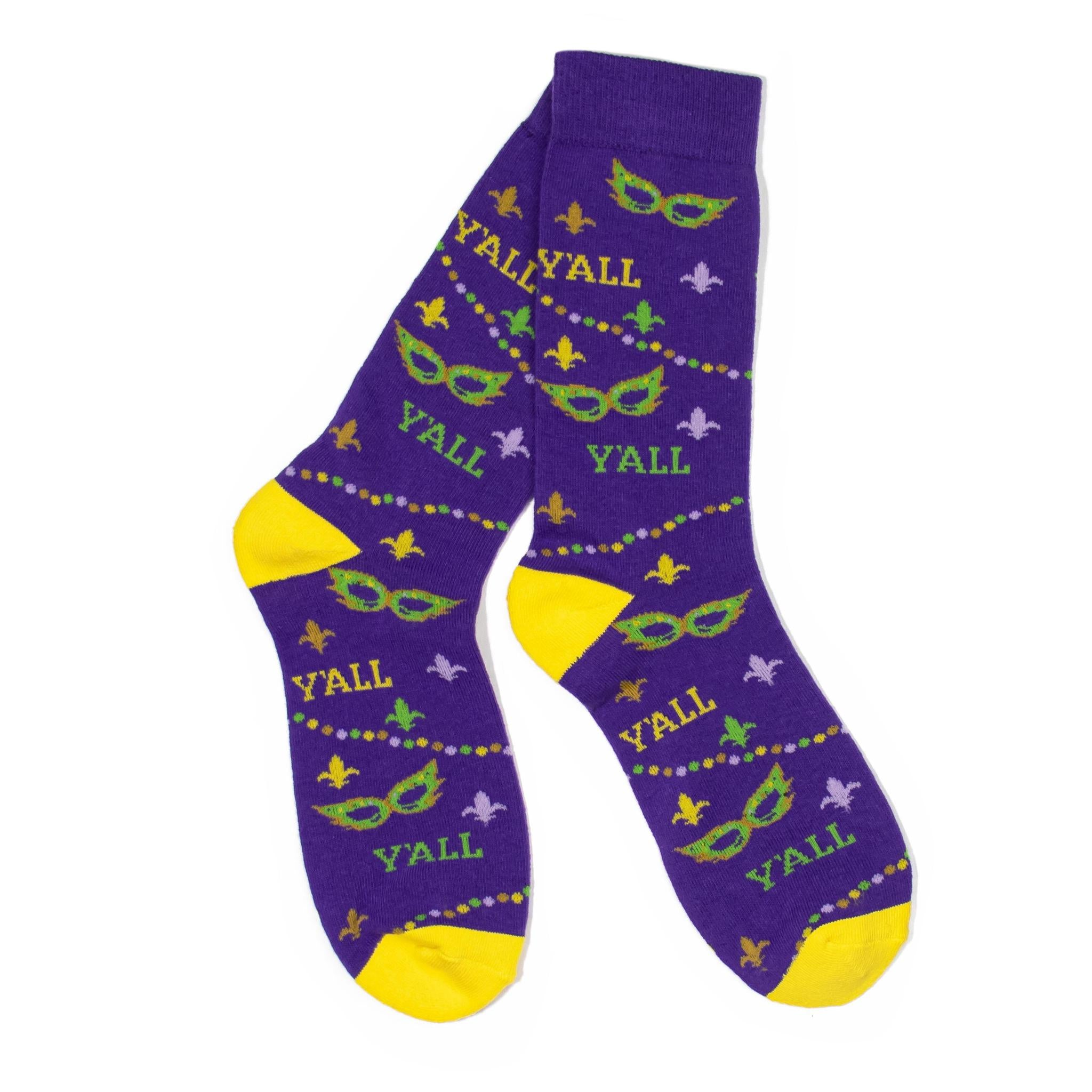 Mardi Gras Y'all Socks-Socks-KY for KY Store