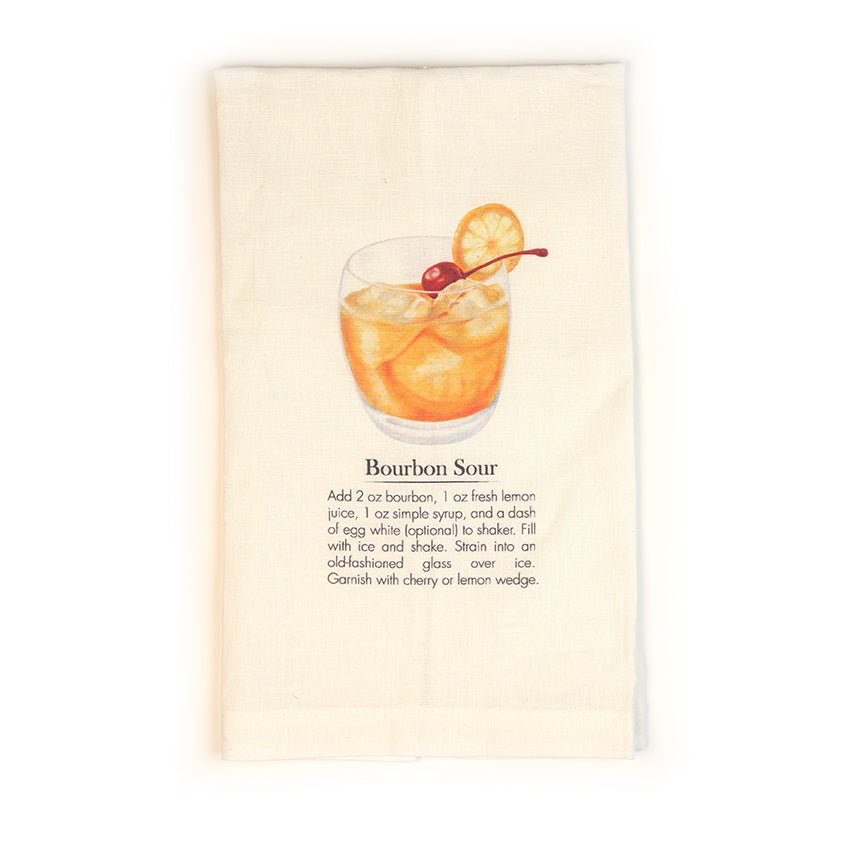 Bourbon Sour Cocktail Tea Towel-Odds and Ends-KY for KY Store