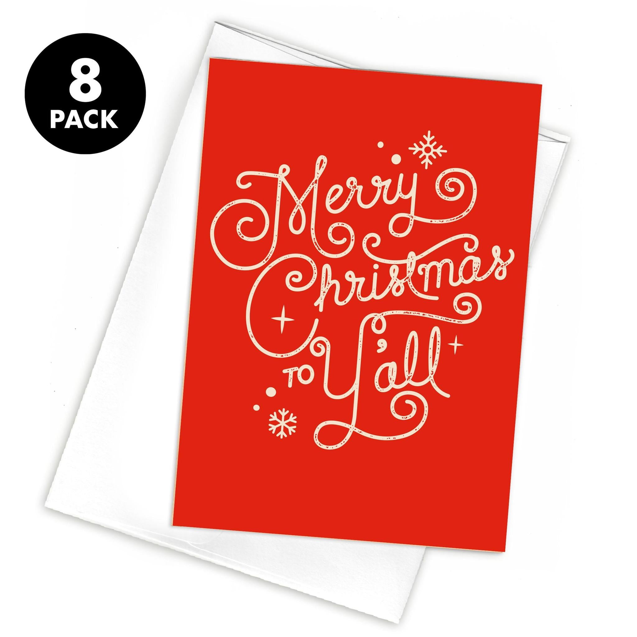 Merry Christmas to Y'all Greeting Card (Pack of 8)-KY for KY Store