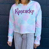 Slime Kentucky Crop Sweatshirt (Cotton Candy Tie-Dye)