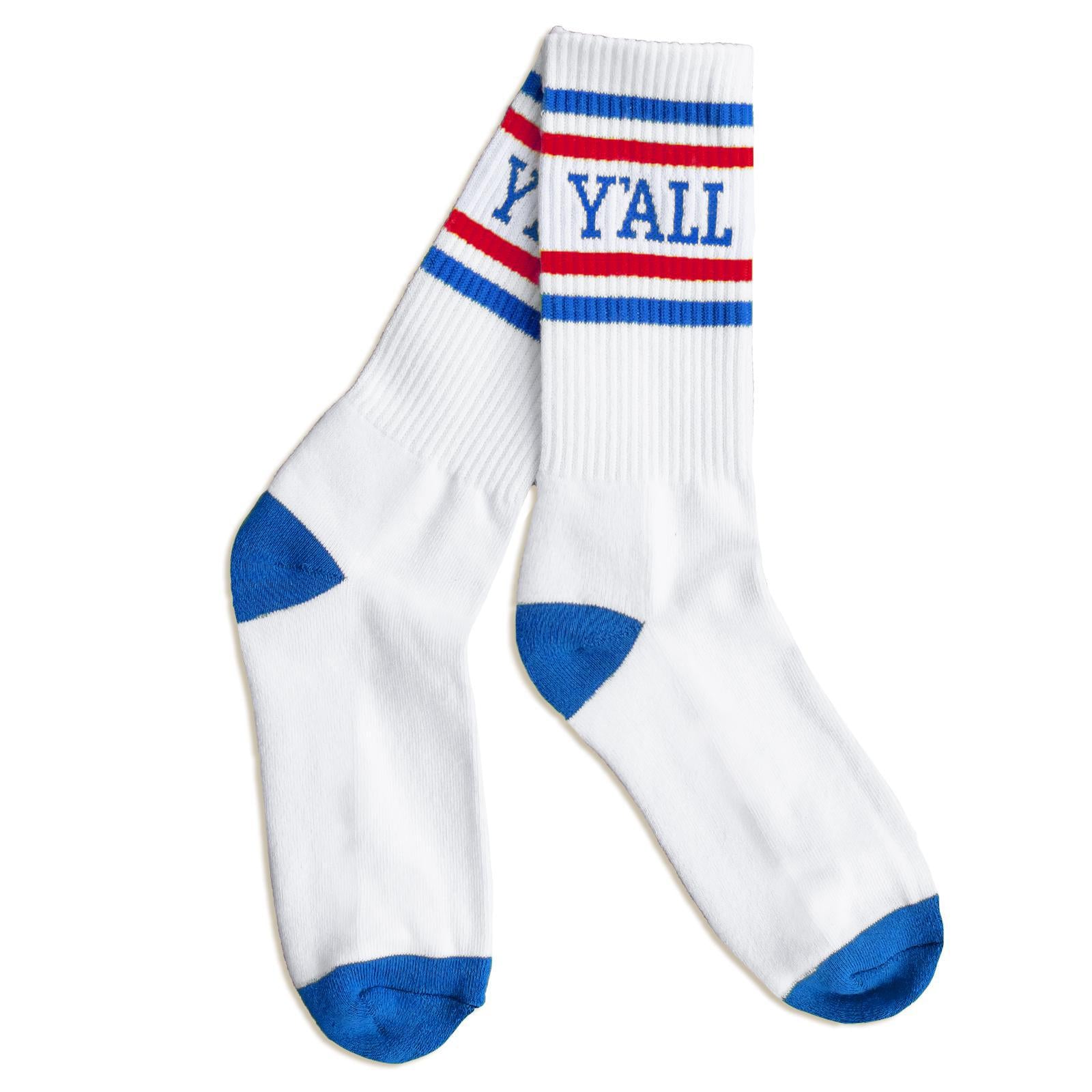 Y'all Stripe Sock (Royal & Red)-Socks-KY for KY Store
