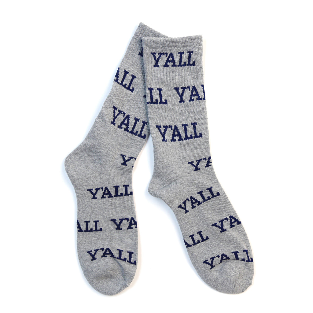 Y'ALL Socks (Grey and Navy)-Socks-KY for KY Store