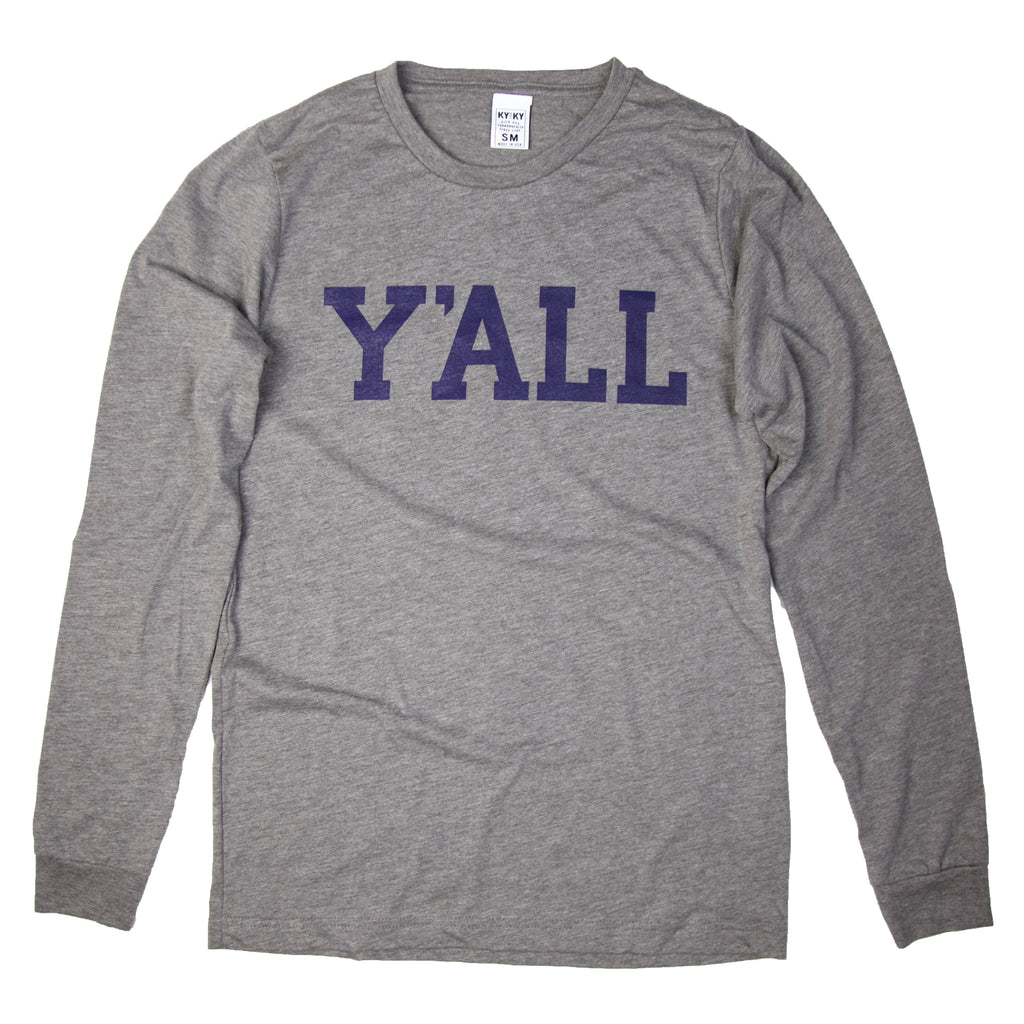 Long Sleeve Y'ALL Shirt (Grey)-Long Sleeve Shirt-KY for KY Store