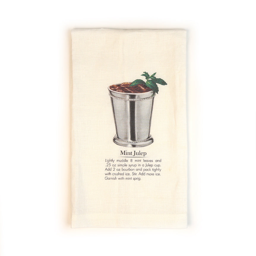 Mint Julep Cocktail Tea Towel-Odds and Ends-KY for KY Store